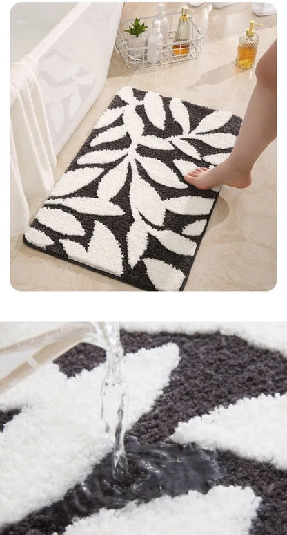 Tapete Antiderrapante com Design de Folhas – Estilo e Segurança para o Seu Espaço