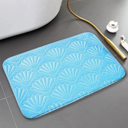 Tapete Antiderrapante em Design de Concha, Macio e Absorvente