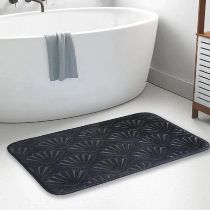 Tapete Antiderrapante em Design de Concha, Macio e Absorvente