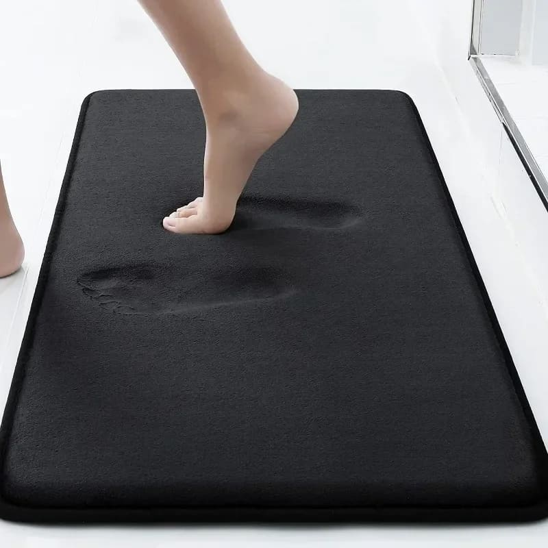 Tapete Antiderrapante para Banheiro, Veludo Absorvente e Confortável