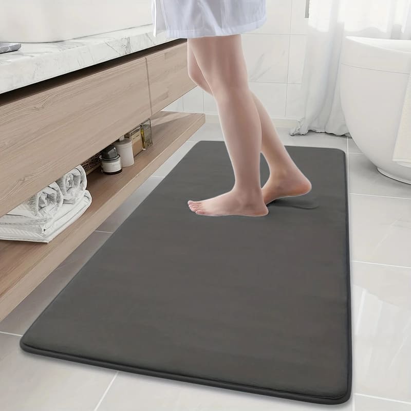 Tapete Antiderrapante para Banheiro, Veludo Absorvente e Confortável
