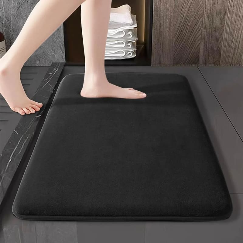 Tapete Antiderrapante para Banheiro, Veludo Absorvente e Confortável