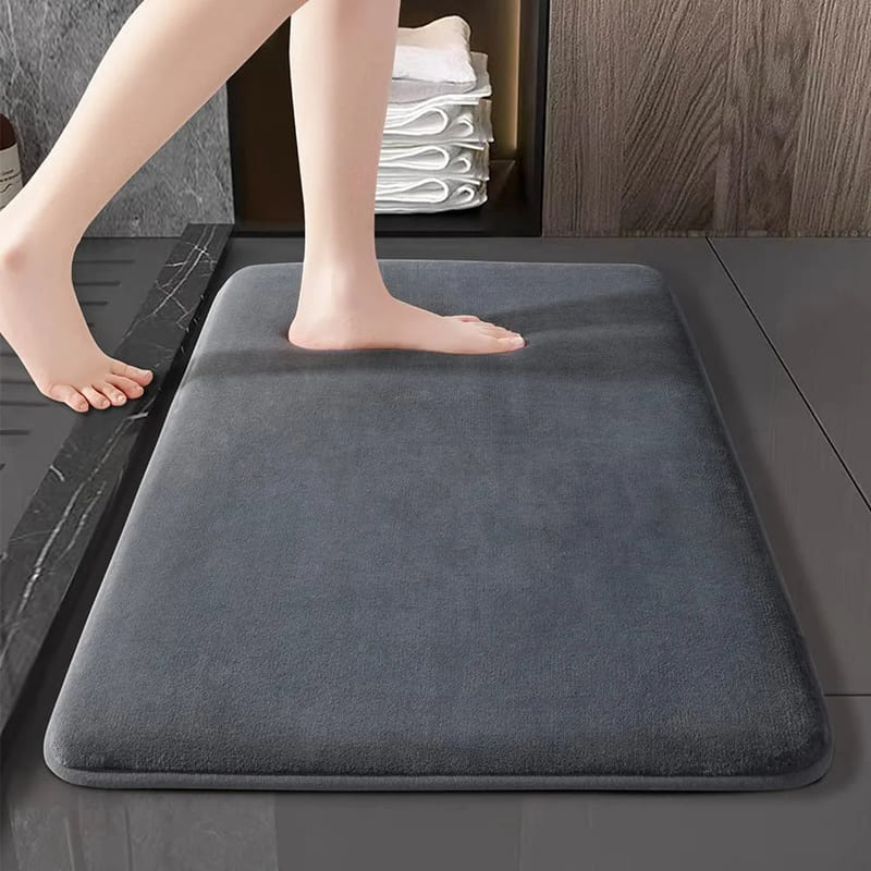 Tapete Antiderrapante para Banheiro, Veludo Absorvente e Confortável