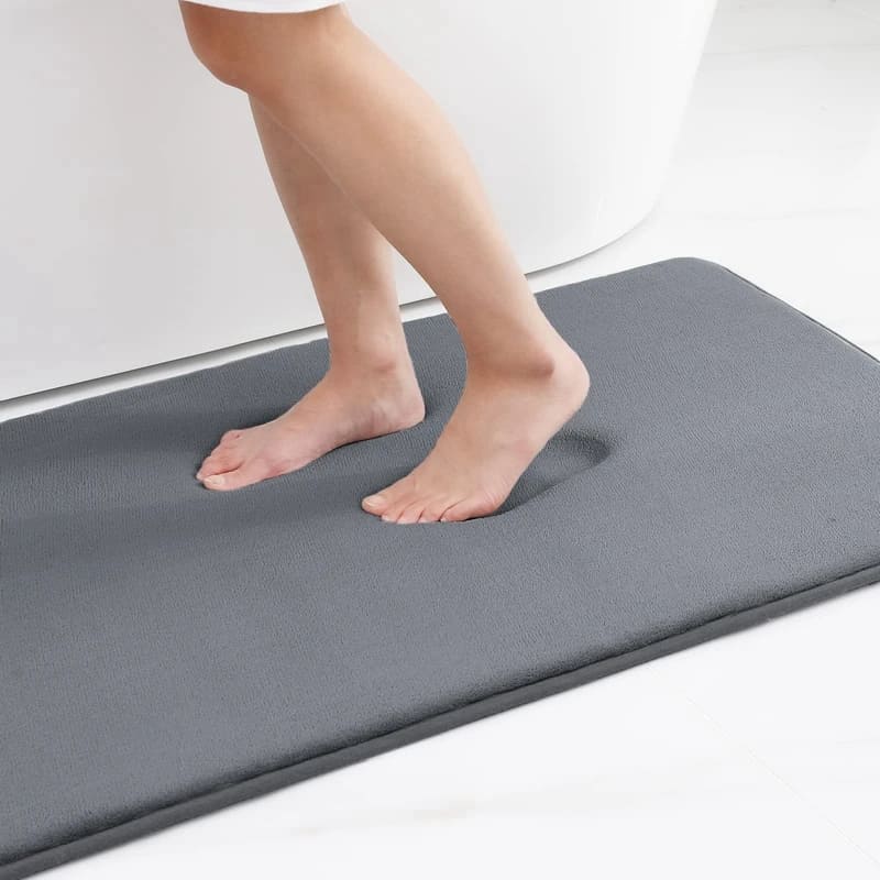 Tapete Antiderrapante para Banheiro, Veludo Absorvente e Confortável