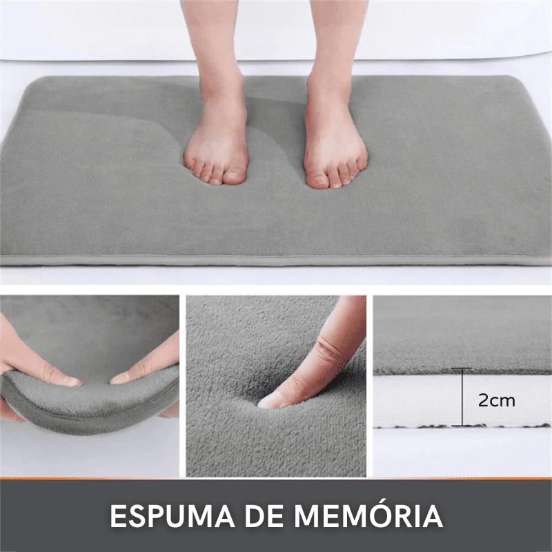 Tapete Antiderrapante para Banheiro, Veludo Absorvente e Confortável