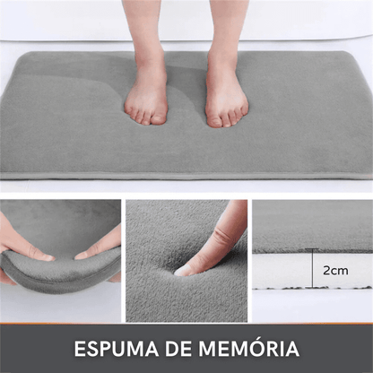 Tapete Antiderrapante para Banheiro, Veludo Absorvente e Confortável