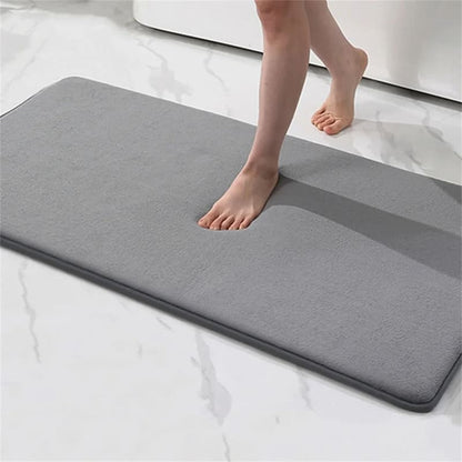 Tapete Antiderrapante para Banheiro, Veludo Absorvente e Confortável