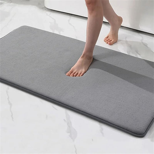 Tapete Antiderrapante para Banheiro, Veludo Absorvente e Confortável