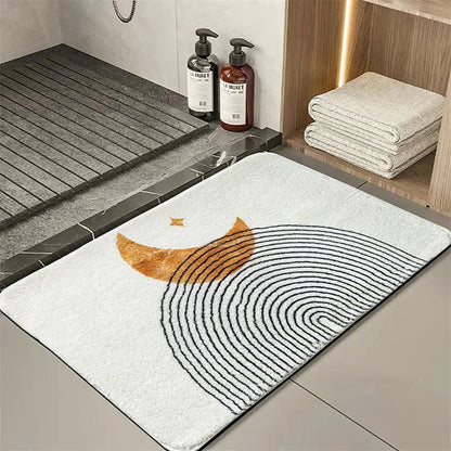 Tapete Decorativo Estilo Lunar - Tapete Redondo para Sala de Estar e Quarto