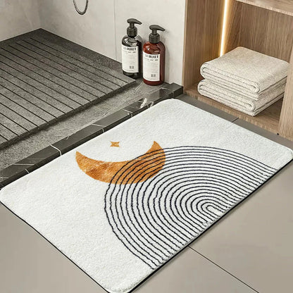Tapete Decorativo Estilo Lunar - Tapete Redondo para Sala de Estar e Quarto