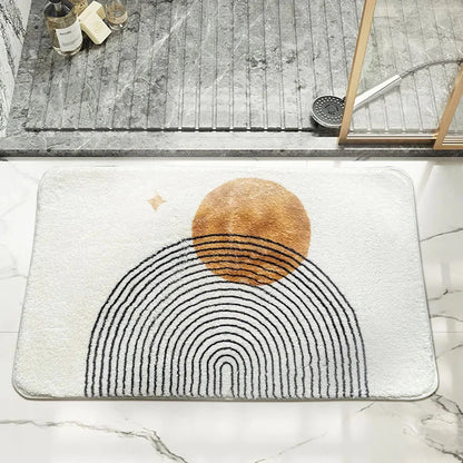 Tapete Decorativo Estilo Lunar - Tapete Redondo para Sala de Estar e Quarto
