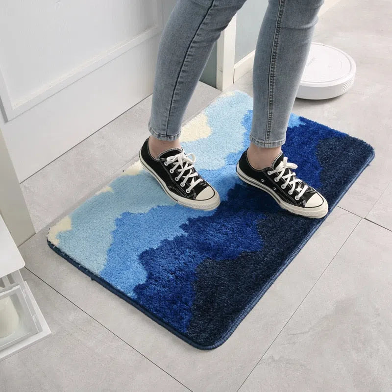 Tapete Decorativo com Design de Ondas para Sala de Estar