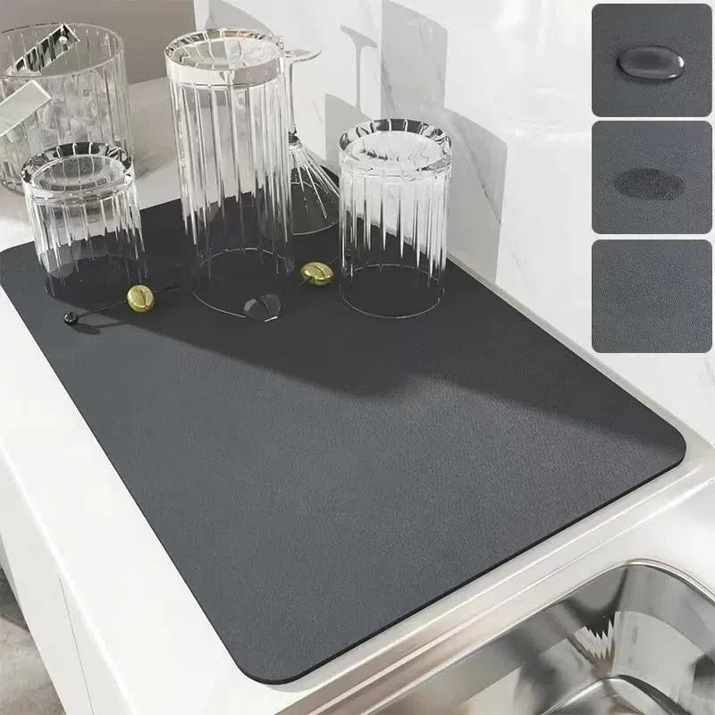 Tapete Escorredor de Louça Ultra Absorvente e Antiderrapante para Cozinha