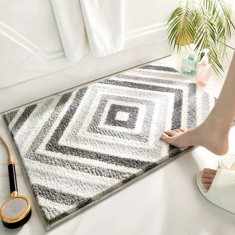 Tapete Geométrico de Microfibra Antiderrapante para Sala e Quarto