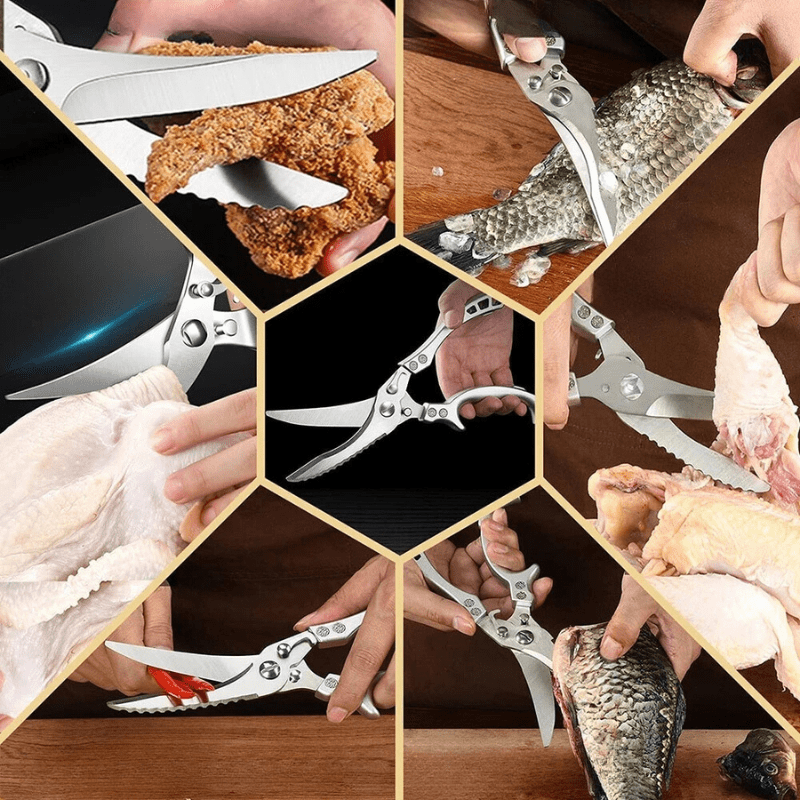 Tesoura de Cozinha Multiuso Inox para Cortar Alimentos e Utensílios