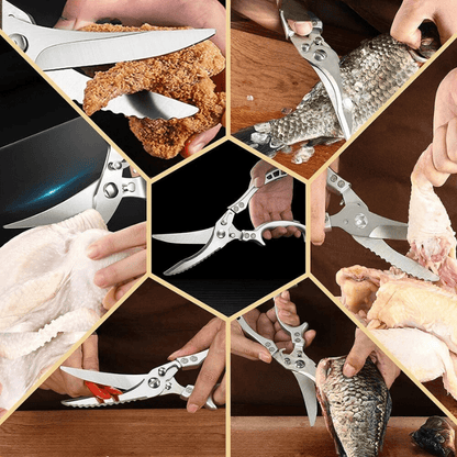 Tesoura de Cozinha Multiuso Inox para Cortar Alimentos e Utensílios