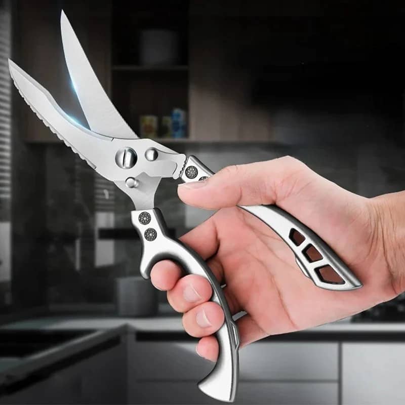 Tesoura de Cozinha Multiuso Inox para Cortar Alimentos e Utensílios