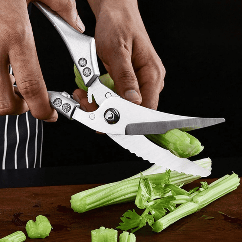 Tesoura de Cozinha Multiuso Inox para Cortar Alimentos e Utensílios
