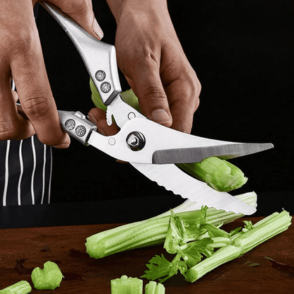 Tesoura de Cozinha Multiuso Inox para Cortar Alimentos e Utensílios