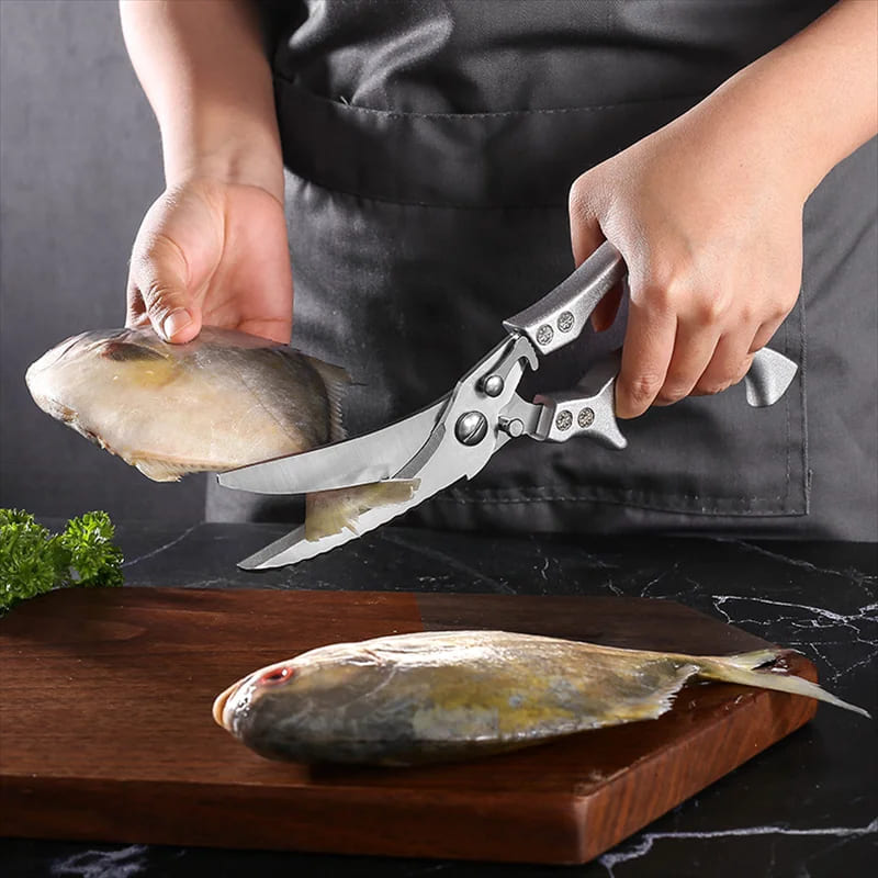 Tesoura de Cozinha Multiuso em Inox - Corta Tudo para Alimentos