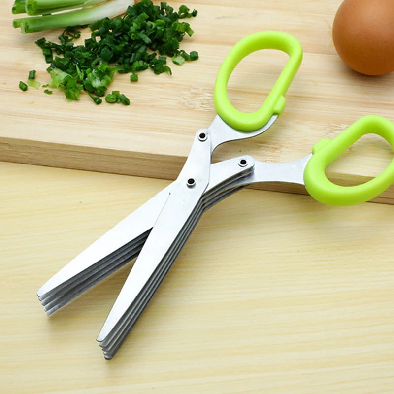Tesoura de Picotar para Cozinha com 5 Lâminas de Inox para Temperos