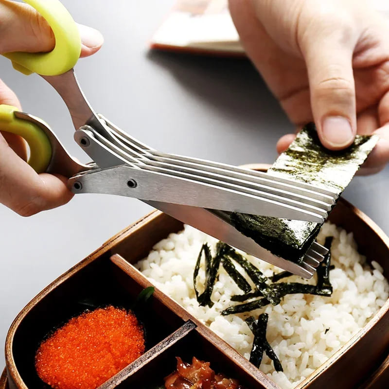 Tesoura de Picotar para Cozinha com 5 Lâminas de Inox para Temperos