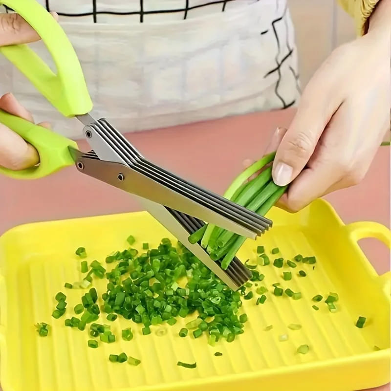 Tesoura de Picotar para Cozinha com 5 Lâminas de Inox para Temperos