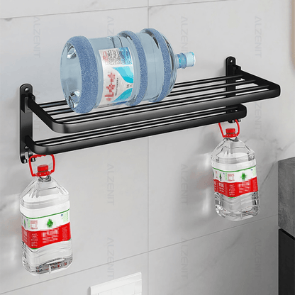 Toalheiro Duplo Preto Matte para Banheiro - Acessório de Banho Moderno
