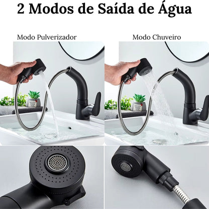 Torneira Gourmet Extensível para Banheiro Zenith - Design Moderno e Funcional