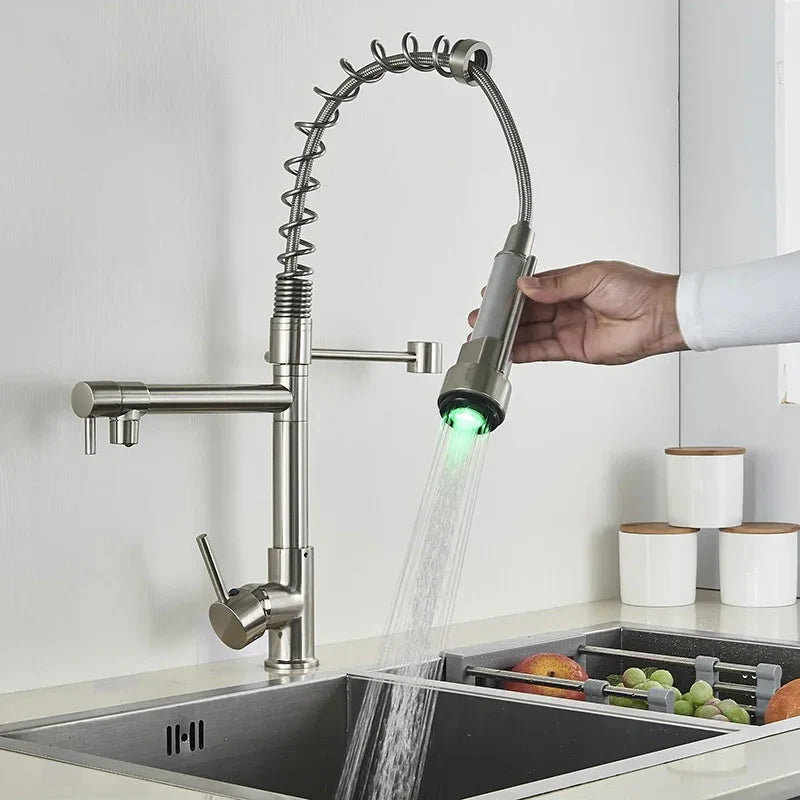Torneira Gourmet Monocomando com LED Safira para Cozinha