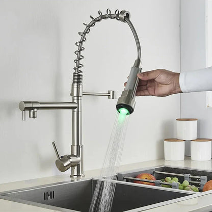 Torneira Gourmet Monocomando com LED Safira para Cozinha