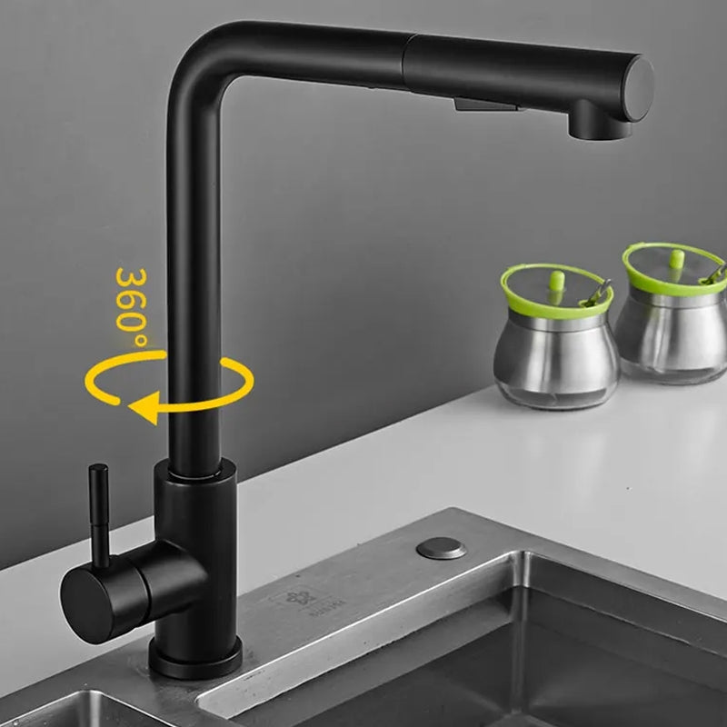Torneira Gourmet Retrátil 360º Monocomando com Pulverizador Duplo para Cozinha
