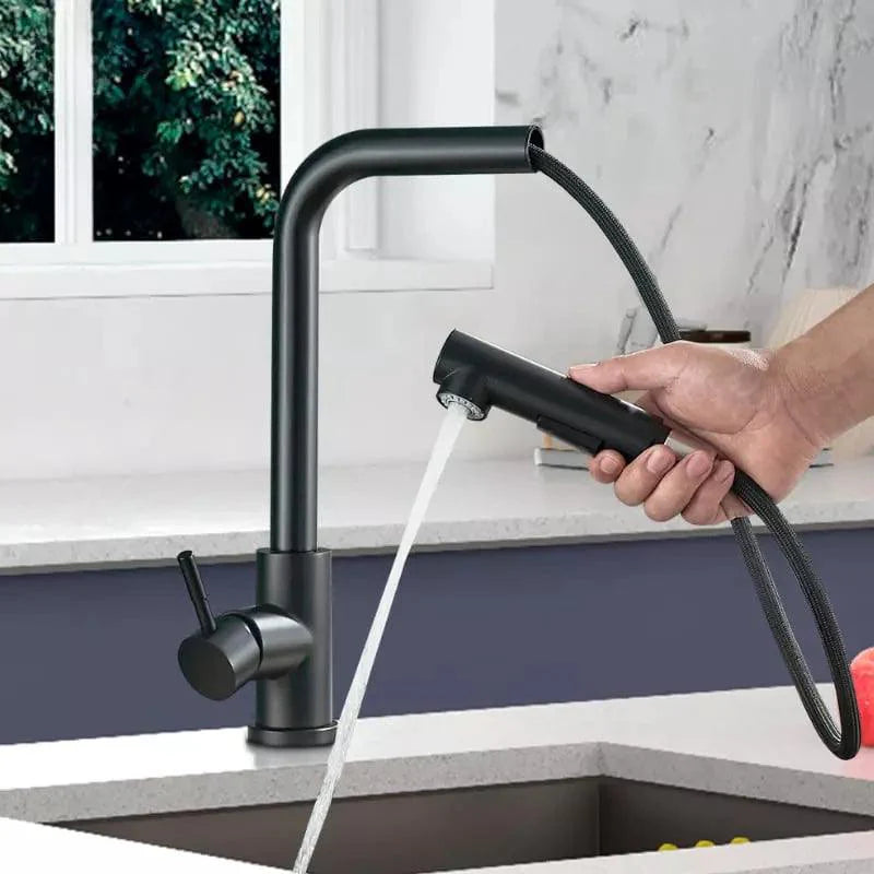 Torneira Gourmet Retrátil 360º Monocomando com Pulverizador Duplo para Cozinha