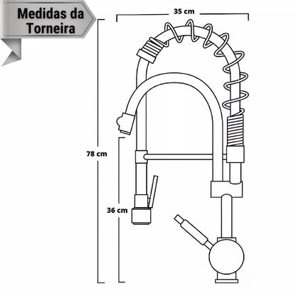 Torneira Gourmet para Cozinha Elara - Misturador de Água com Design Moderno