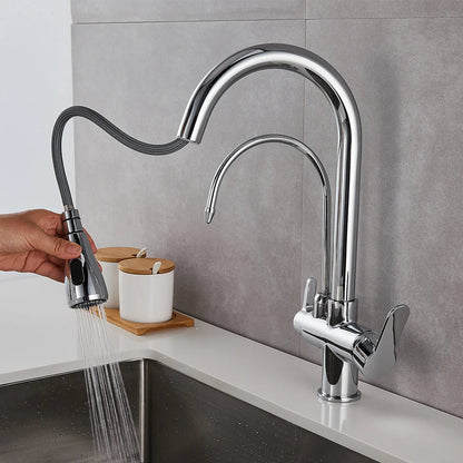 Torneira Gourmet para Cozinha Monocomando com Dupla Função e Filtro, Jato Extensível