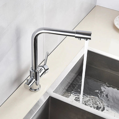 Torneira Gourmet para Cozinha com Filtro Duplo Comando e Design Giratório
