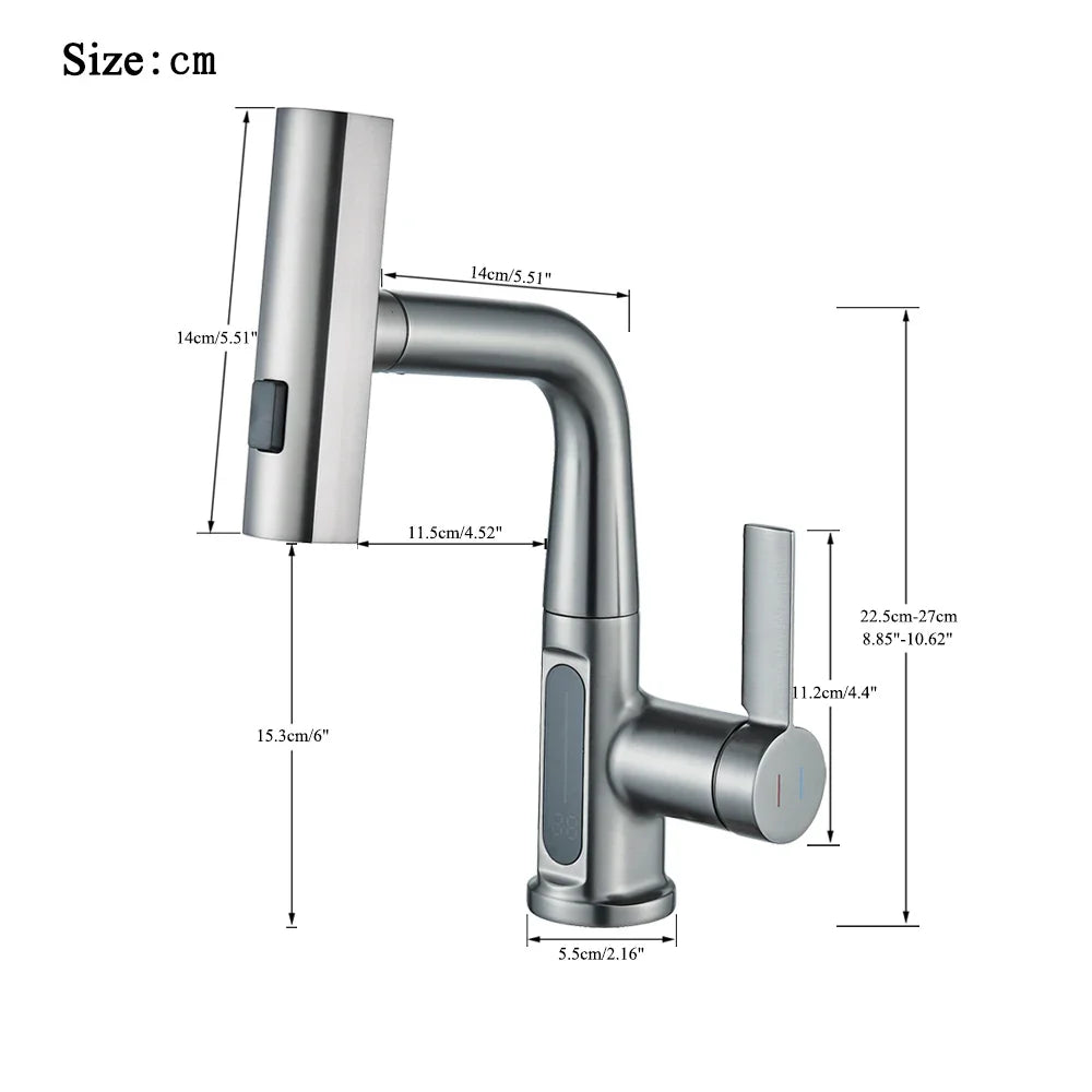 Torneira Monocomando Digital Cascata para Banheiro - Design Moderno e Funcional