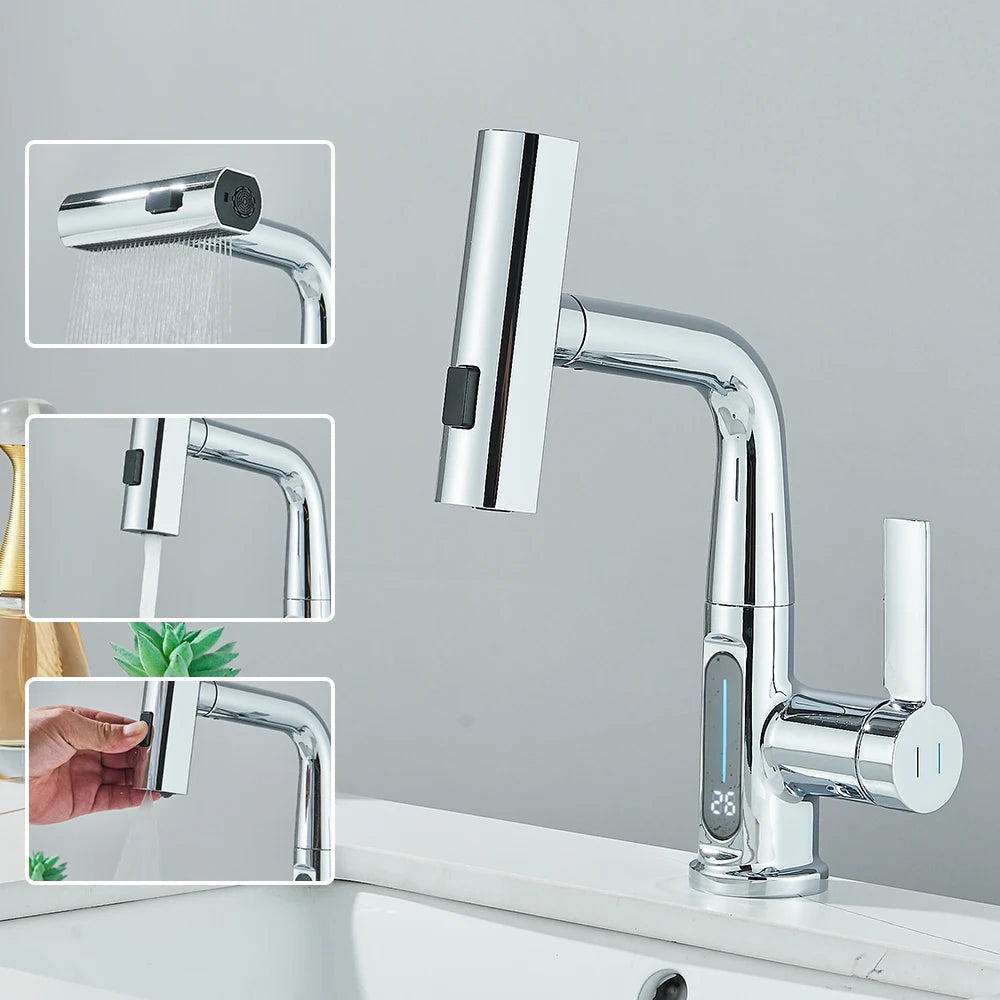 Torneira Monocomando Digital Cascata para Banheiro - Design Moderno e Funcional