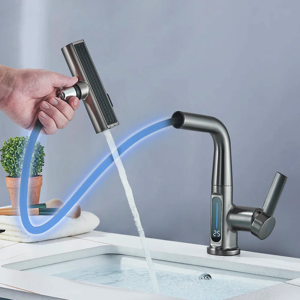 Torneira Monocomando Digital Cascata para Banheiro - Design Moderno e Funcional