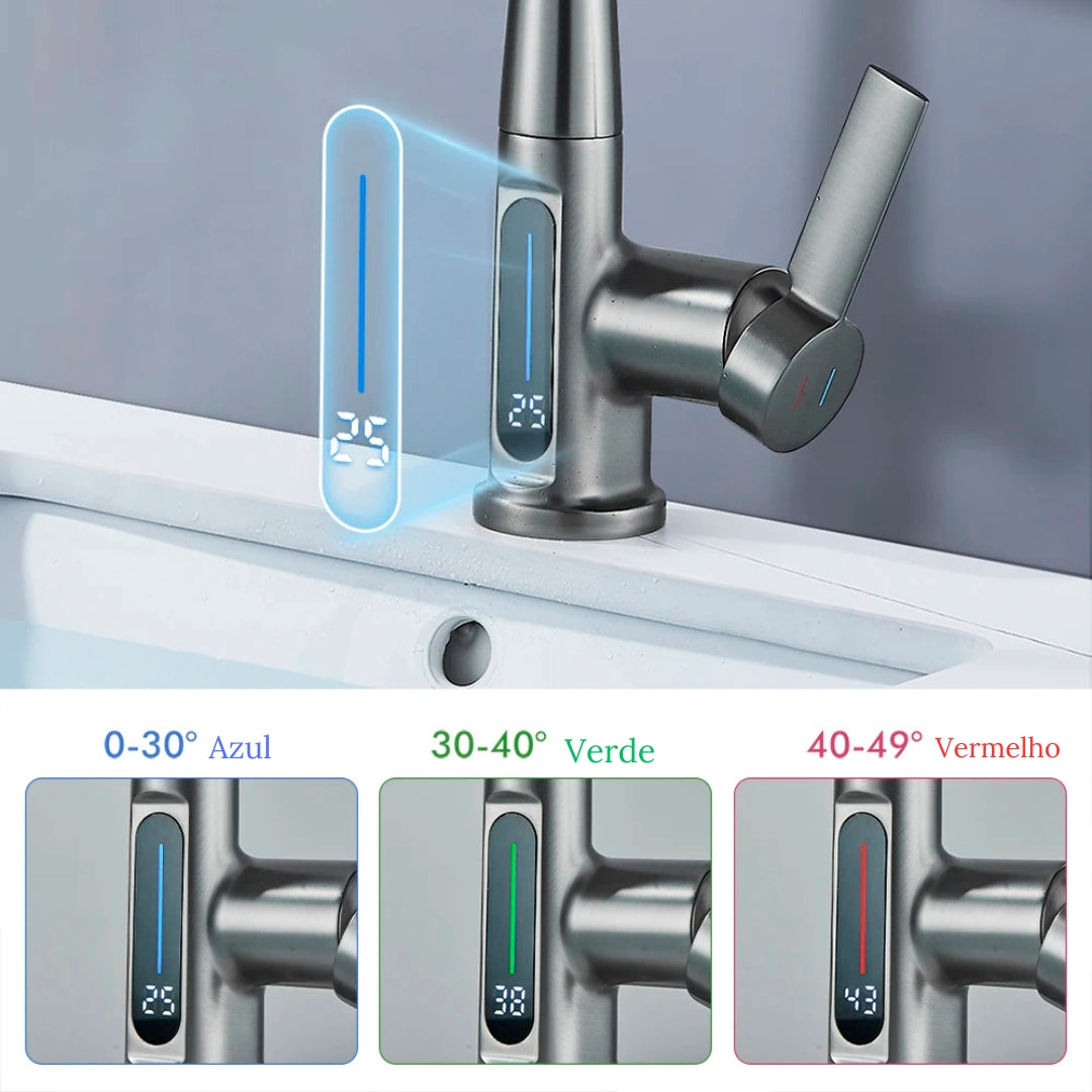 Torneira Monocomando Digital Cascata para Banheiro - Design Moderno e Funcional