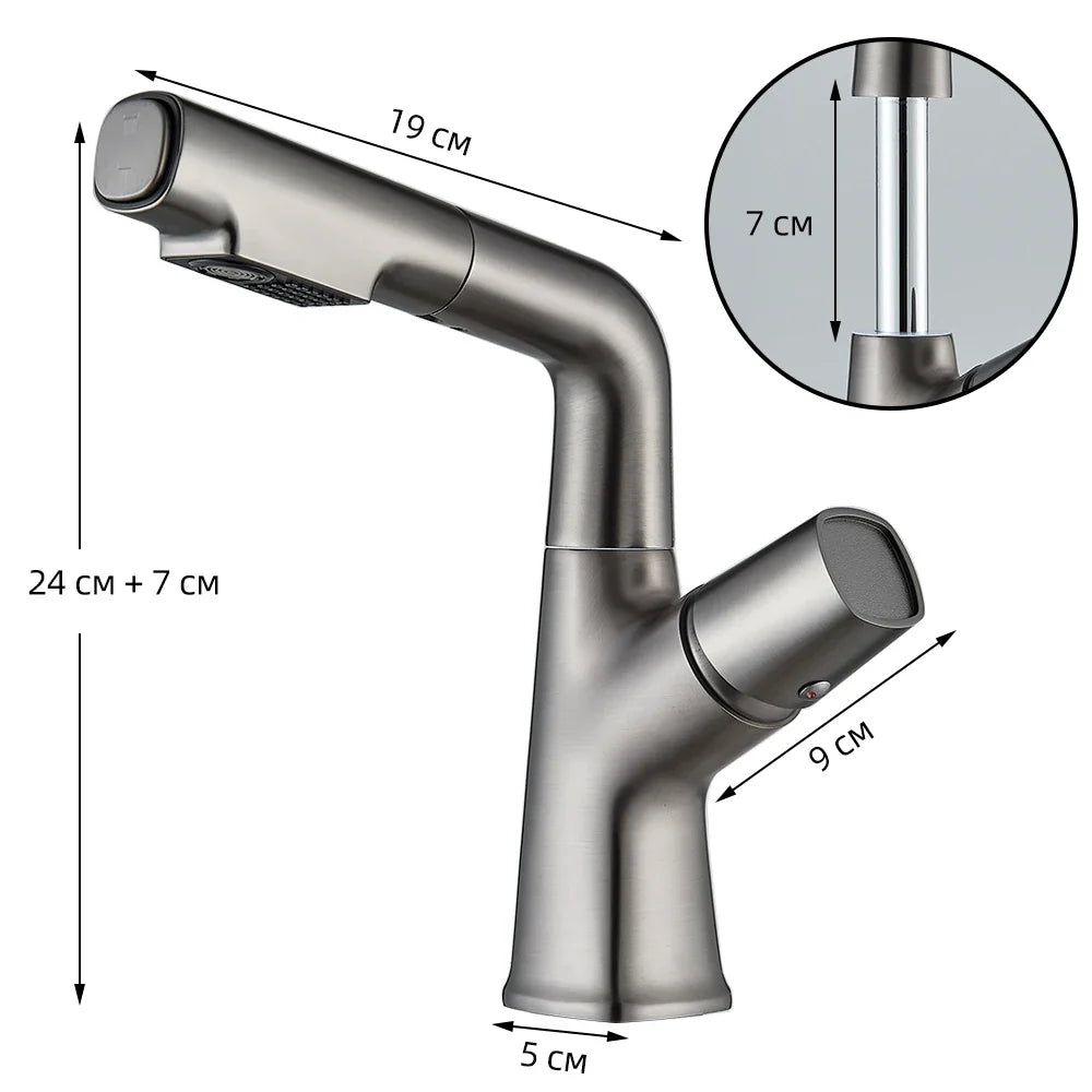 Torneira Monocomando Gourmet Extensível para Banheiro - Modelo Angel