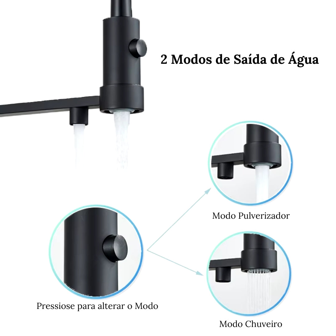 Torneira de Cozinha Gourmet Monocomando com Filtro de Água