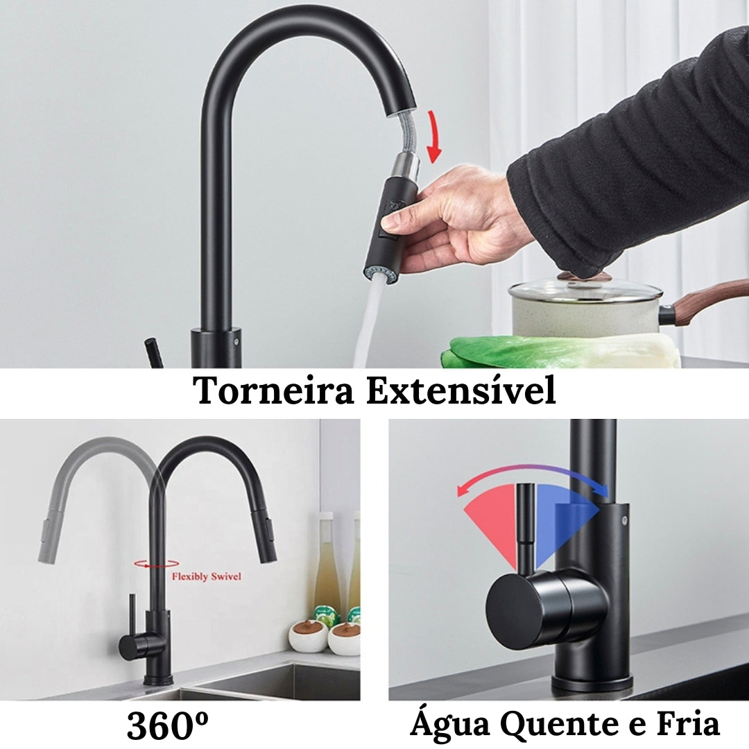 Torneira de Cozinha Moderna - Modelo Verona com Acabamento Elegante