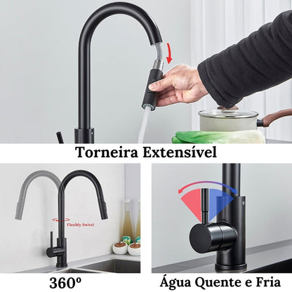 Torneira de Cozinha Moderna - Modelo Verona com Acabamento Elegante