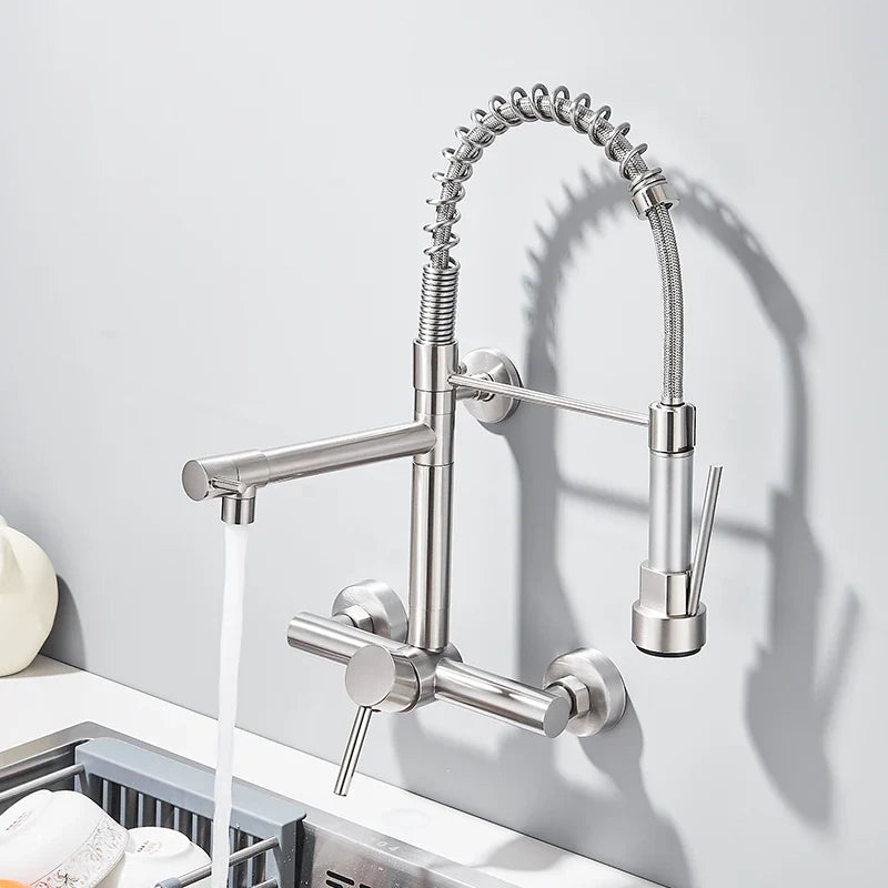 Torneira de Parede para Cozinha - Misturador Retrátil Pull Out