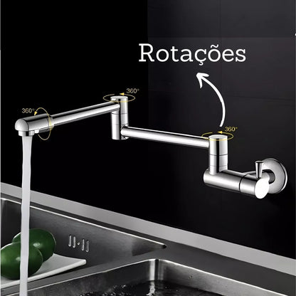 Torneira de Parede para Cozinha com Rotação 360° - Misturador de Água
