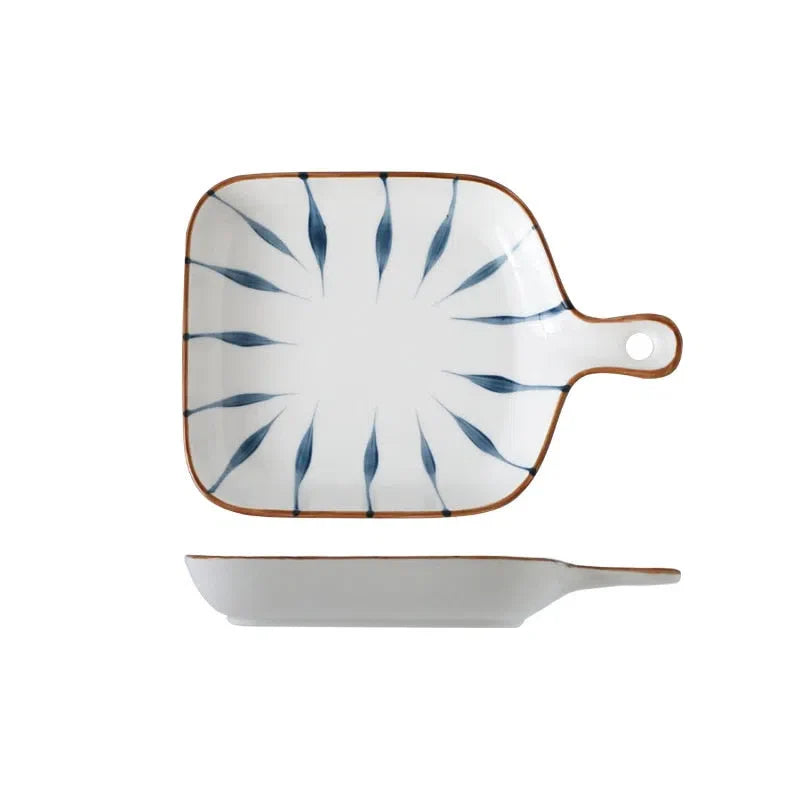 Travessa de Cerâmica Japonês Pintada à Mão - Design Autêntico e Elegante
