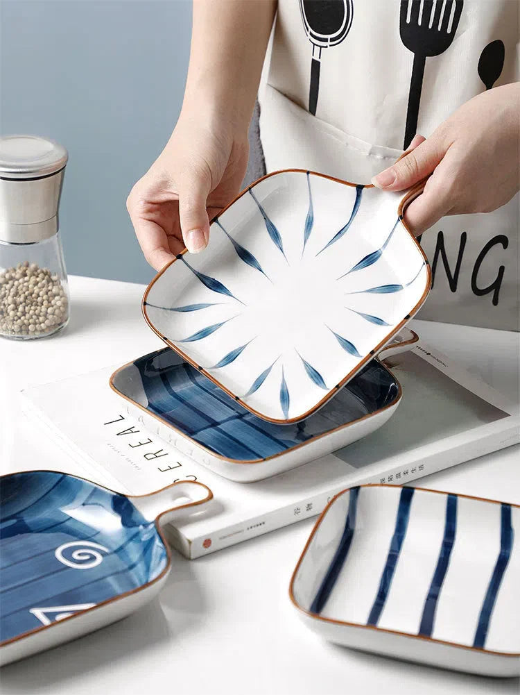 Travessa de Cerâmica Japonês Pintada à Mão - Design Autêntico e Elegante
