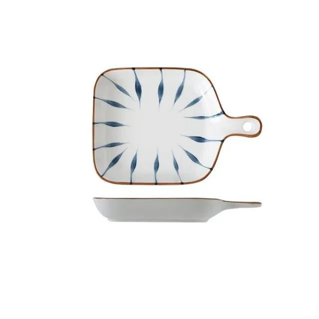 Travessa de Cerâmica Japonês Pintada à Mão - Design Autêntico e Elegante