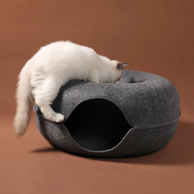 Túnel Redondo para Gatos - Juguete Interactivo tipo Donut